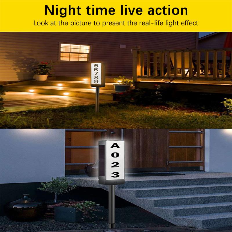 Новые солнечные заземляющие вилки для дверных знаков, светящиеся двухсторонние светодиодные лампы, уличные указатели адресов