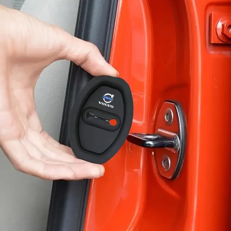 Car Door Mute Damping Cushion Silicone Door Lock Buckle Door Protective Cover For Volvo XC90 XC60 C30 T6 S60 C70 XC40 V40 XC70