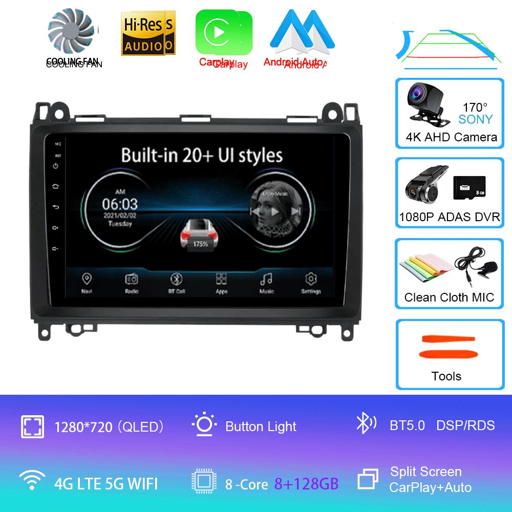 Видеоплеер Android 14 9'' для Mercedes Benz B200 Sprinter W906 W639 AB Class W169 W245 Viano Vito Car Radio Multimedia GPS DVD