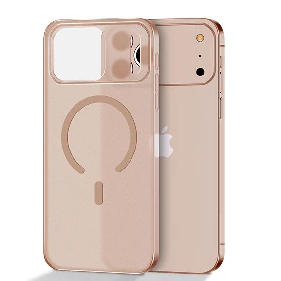 Ультратонкий Матовый Чехол с Поддержкой Беспроводной Зарядки MagSafe для iPhone 17 Air 16 15 14 Plus 13 12 Pro Max Прозрачный Ударопрочный PC Чехол