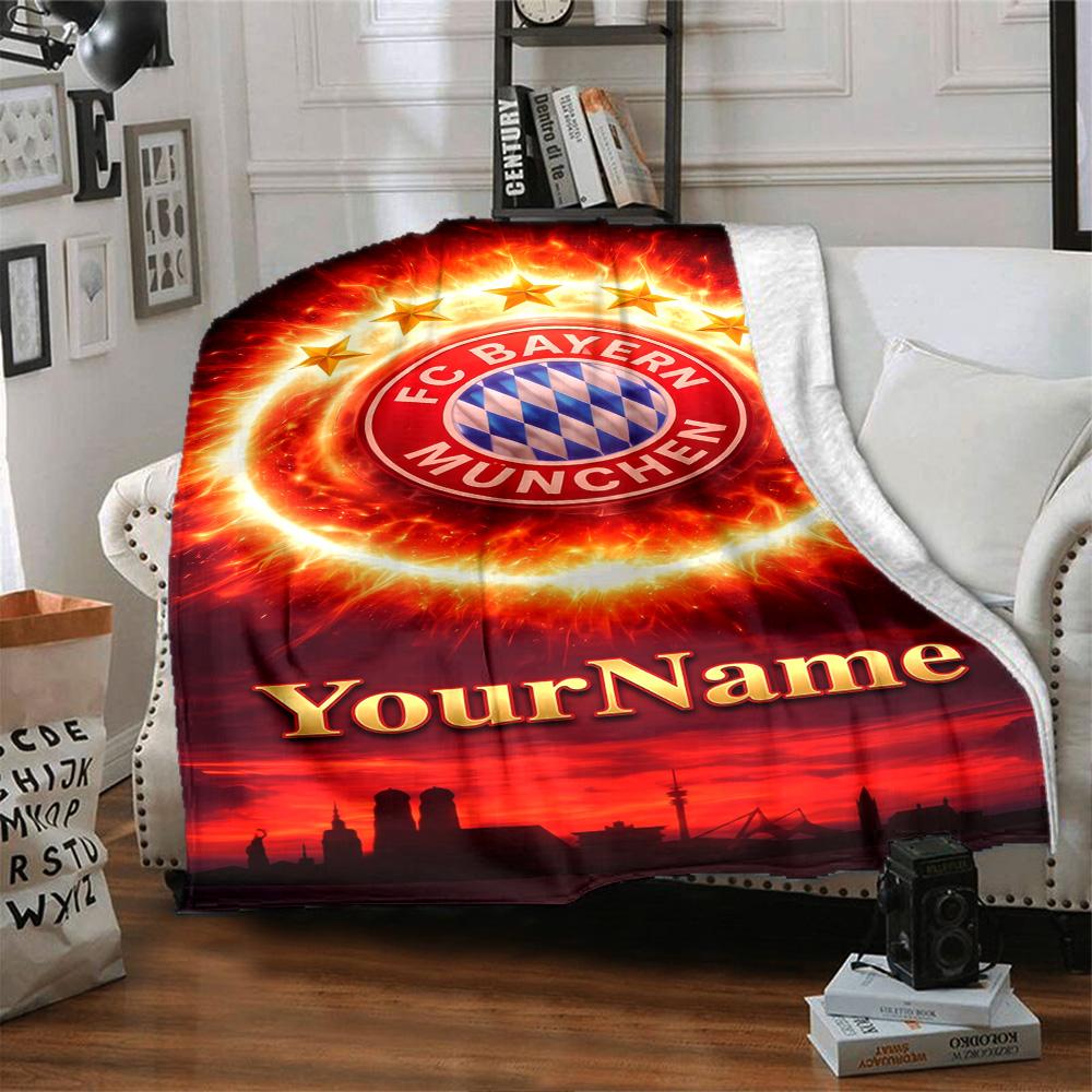 Bayern Munich Customize Text Blanket Multi-purpose Customizable Blanket Soft & Cozy Throw For Sofa Office Home Decor Bedding Ideal for All Seasons