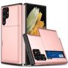 Для Samsung Galaxy S25 S24 Ultra S23 S21 S20 FE S22 Plus A55 Чехол-броня со сдвижной крышкой-кошельком и слотом для карт для Galaxy Note 20 Ultra