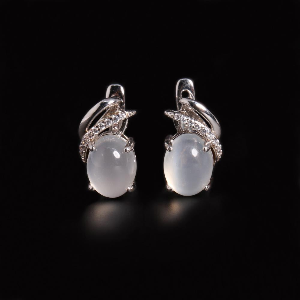 Легкие роскошные элегантные серьги из натурального белого лунного камня, модные ювелирные изделия из стерлингового серебра 925 пробы для женщин и девочек, подарки на день рождения