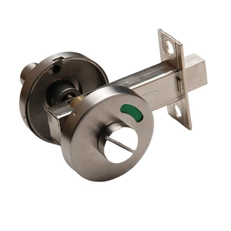 Bathroom Indicator Lock Commercial Keyless Door Lock Universal Barn Door Bolt Stainless Steel WC Toilet Door Lockset Knob