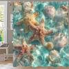 Шторка для душа в стиле морских ракушек и морских звезд, ткань с 3D-печатью, морская черепаха, шторы для ванной комнаты для домашнего декора, штора с крючками