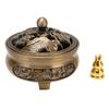 Metal Incense Burner Electroplated Zinc Alloy Incense Burner with Incense Stick Holder for Stick