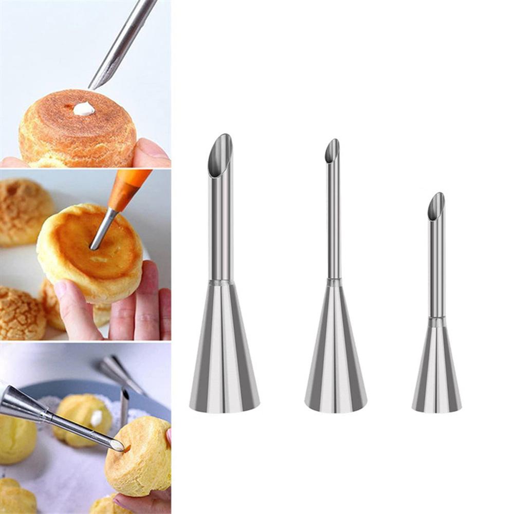 3 шт./компл. насадка для слоеного теста из нержавеющей стали, насадка для украшения, инструмент для выпечки, трубочка для торта, кухонная утварь