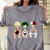 Funny Midoriya Izuku Bakugou Katsuki Todoroki Shoto T-shirt Men's Women's Anime Harajuku Hip Hop Shirt Tops