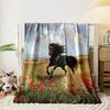 Majestic Horse in Poppy Field for all seasons blanket lunch break throw gift
