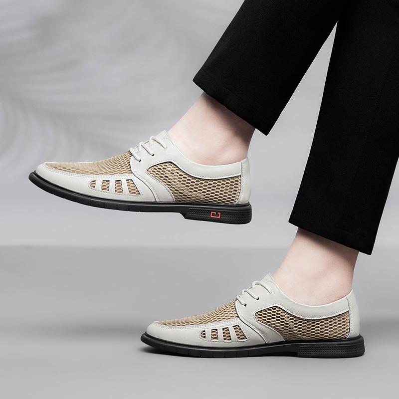 Классические дышащие оксфорды для мужчин, туфли на плоской подошве, мокасины, мужская деловая обувь