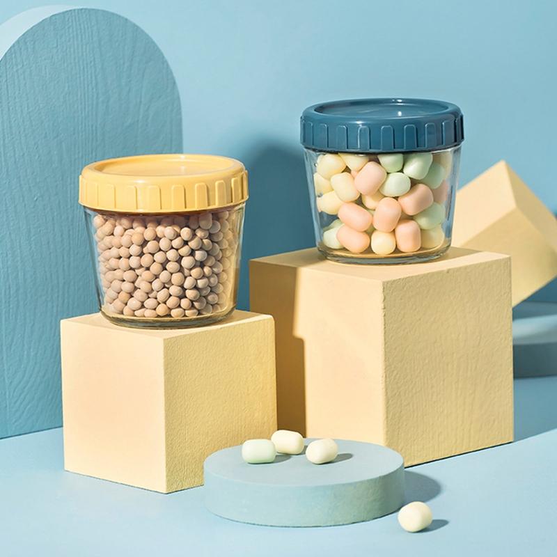 Стеклянная банка для хранения, герметичный контейнер для хранения продуктов, бытовые многофункциональные небольшие банки для чая, зерна, конфет, салатницы, десертницы