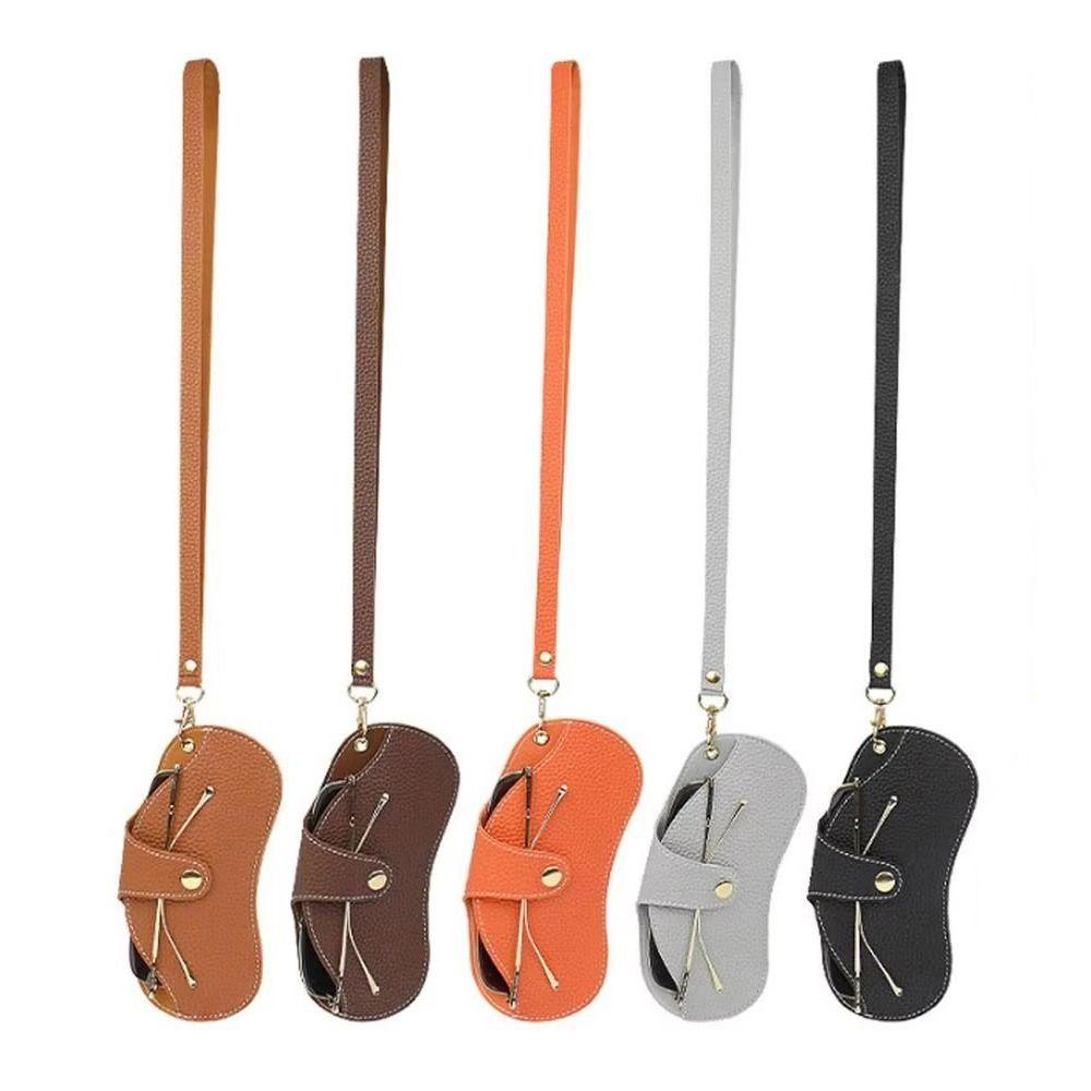 Сумка для хранения очков с пряжкой, в корейском стиле, сумка для солнцезащитных очков, сумка для очков, из ПУ кожи, мешочек