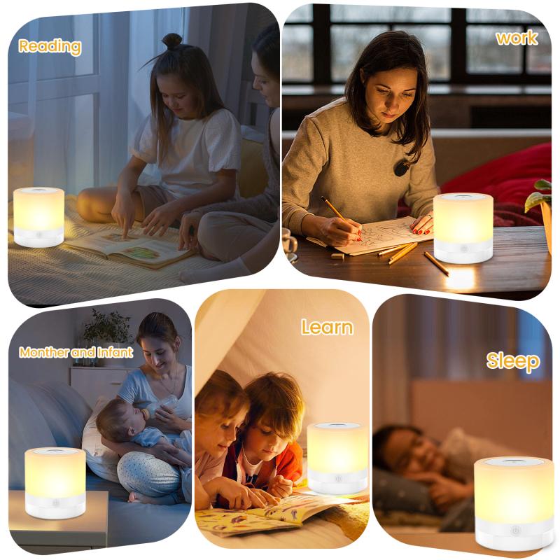 Rgb Colorful Night Light 7 Настольная лампа с регулируемой яркостью, меняющая цвет и ручкой для спальни