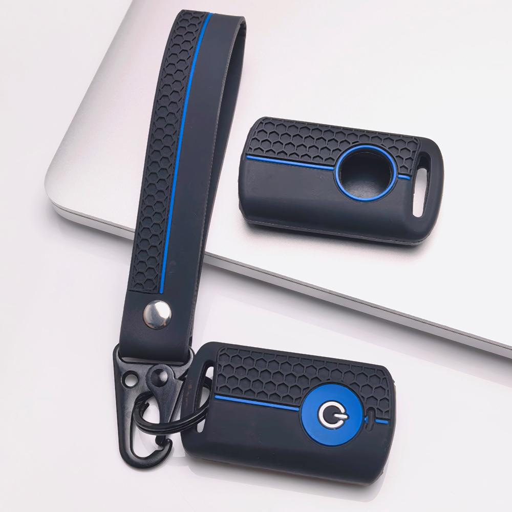 Key Fob Cover for YAMAHA Nmax XMax 125 300 Tricity Aerox with Keychain Anti-Scratch Surface Shockproof Structure Soft Grip Texture