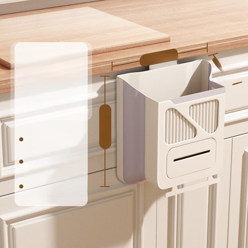 Бытовой складной шкаф-мусорка для двери шкафаКухонная мусорка без сверления для двери шкафа Настенная бытовая корзина для мусора