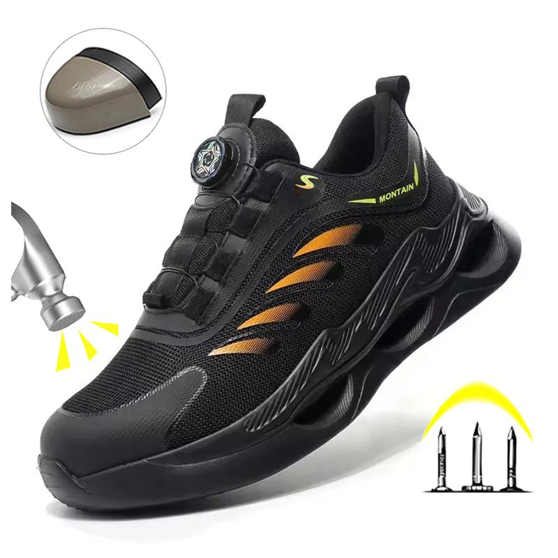 Rotary Button Safety Shoes For Men Men's Work Shoes High Quality Steel Toe Sneakers Men's Shoes Work Safety Shoes