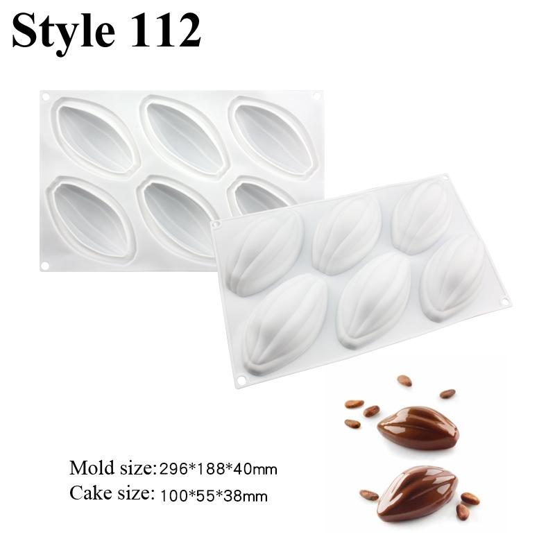6/12/16 Cells Cocoa Bean Design Silicone Cake Mold Chocolate Mould Dessert Decorating Tools Food Grade Kitchen Bakeware