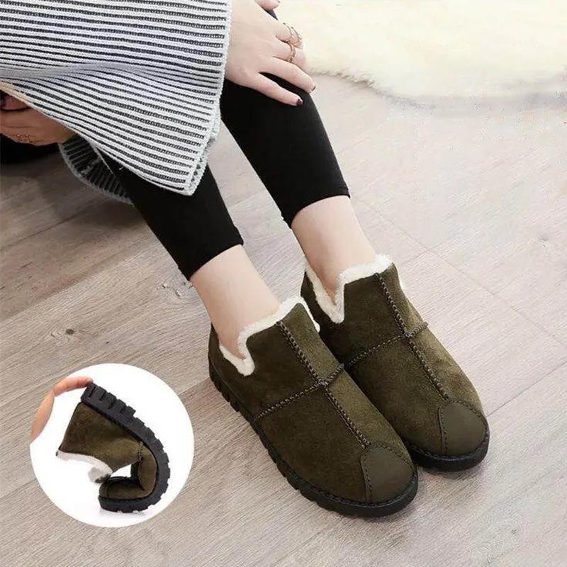 Autumn and Winter Cotton Shoes Female Winter Warm Plus Velvet Korean Version of A Hundred Casual Shoes A Foot Stirrups