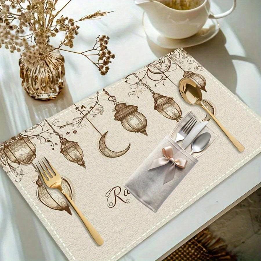 1 шт. Хлопково-льняная салфетка на стол, Кухонное украшение, Клетчатый принт, Термостойкая и водонепроницаемая подставка для посуды