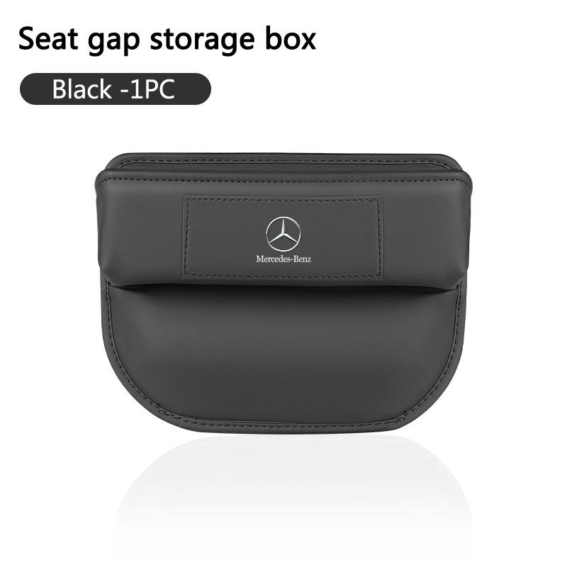 Leather Car Seat Gap Side Storage Box For Mercedes Benz A C E S G Class GLC CLE CLA GLB GLS W177 W205 W213 W222 X167 Accessories