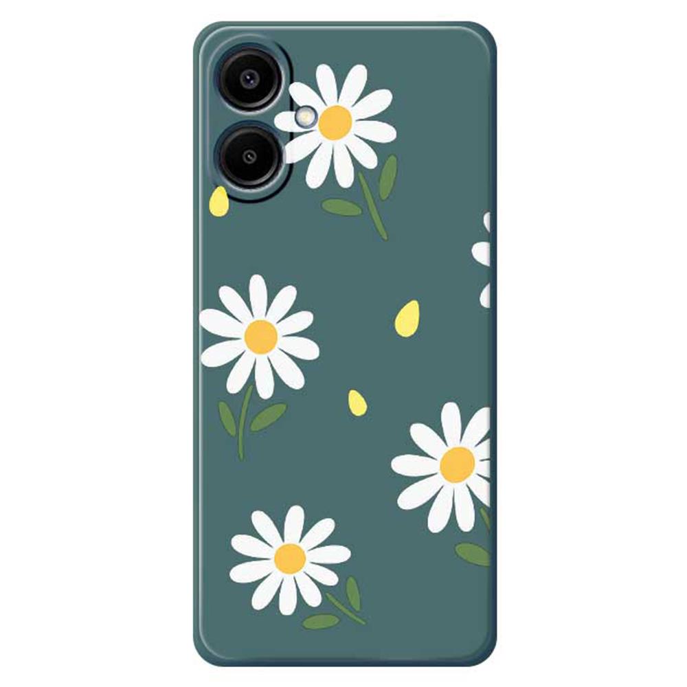 For Samsung Galaxy A07 4G Case Daisy Pattern Printing Straight Edge TPU Phone Back Cover