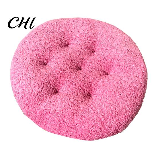 Extra Thick Cushion Seat Round Futon Design Furry Short Plush Surface Warm Chair Floor Anti-Slip Solid Color