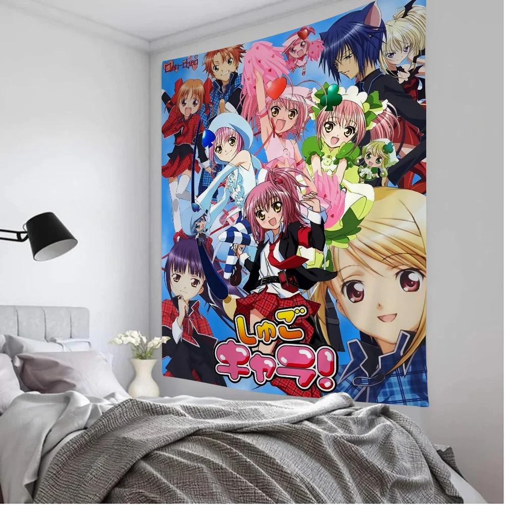 Shugo Chara Японское Аниме Гобелен Печать Искусства Бохо Настенные Гобелены Мандала Декор Покрывало