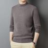 Осень и зима, новый кашемировый свитер, мужской новый утепленный свитер с полувысоким воротником, шерстяной вязаный нижний свитер, шерстяные свитера, топы