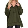 Autumn and Winter New Women's Round Neck Solid Button Loose Sweater Long Sleeve Top