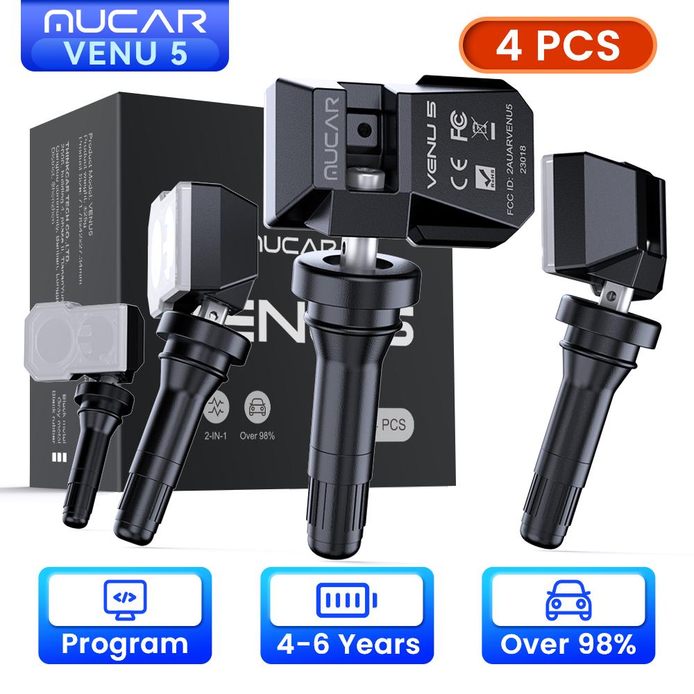 MUCAR VENU 5 Sensor PMS Sensor 2 in 1 Tire Repair Tools Scanner Tire Pressure Monitor Tester Programming 4PCS/SET