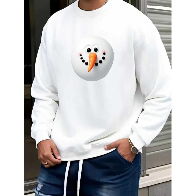 Men's Fleece Lined Crew Neck Sweatshirt, Soft Touch Fabric, Warm Winter Family Gatherings