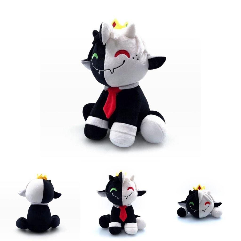 Charming New Ranboo Sit Cute Plush Toy Black And White Sheep Doll For Home Decor