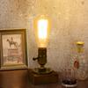 Vintage Industrial Wooden Table Lamp Steampunk Night Light Bulb E27
