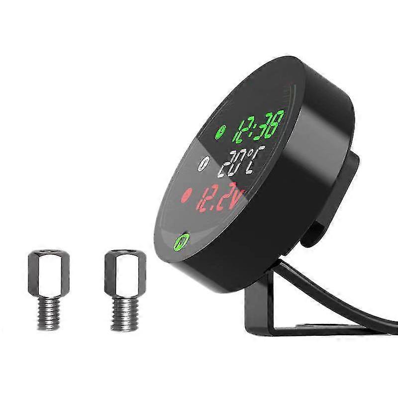 5 In 1 Motorcycle Water Temperature Meter Usb Rechargable Time Voltmeter Led Night Vision Meter Wit Y