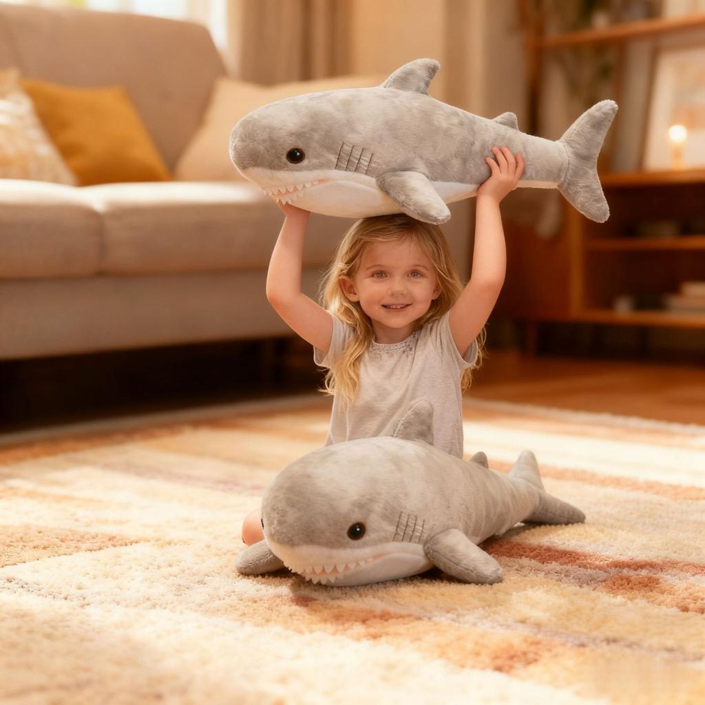 New 45cm Shark Toy Soft Stuffed Sea Animal Accompany Pillow High Quality Gifts For Birthday Children Boys Party Decro