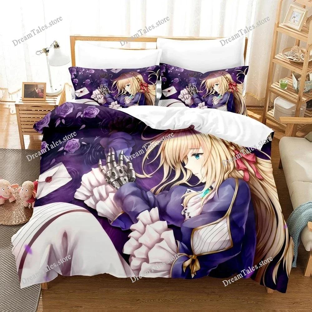 Постельное белье Violet Evergarden Односпальное Двуспальное Полный Queen King Размер Комплект Постельного Белья Для Взрослых Детей Спальни Комплекты С Пододеяльником 3D Печать Игра Аниме741