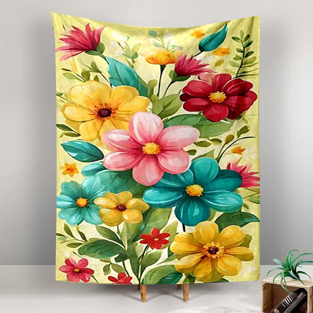 Colorful Floral Bloom Design Patterned tapestry for bedroom and living room home decor
