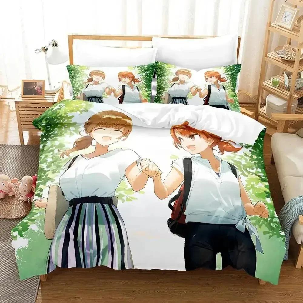 Новый набор постельного белья Bloom Into You Односпальный Полуторный Двуспальный Евро Размер Кинг Сайз Комплект для спальни Взрослый Ребенок Пододеяльник Комплекты Постельное белье с принтом Аниме