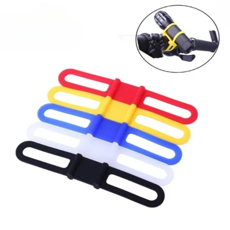 Mountain Road Bike Torch Silicone Strap Phone Flashlight Bands Elastic Bandage Bicycle Light Mount Holder Bike Accessories 7