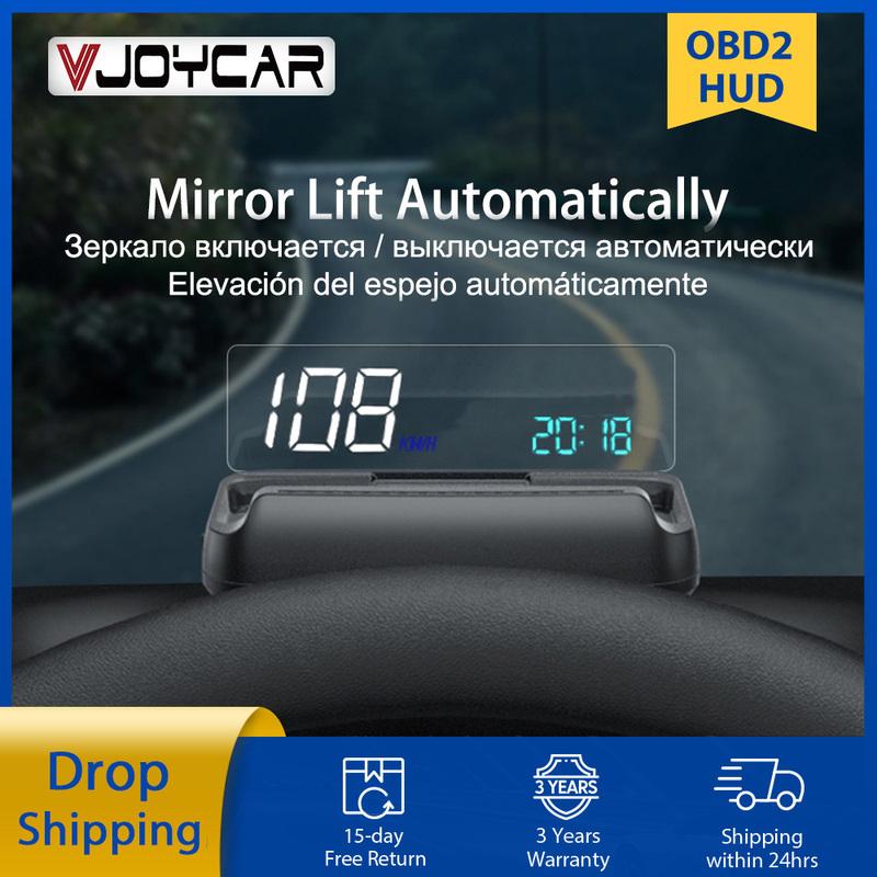 Новый HUD-проектор на лобовое стекло OBD2, зеркало с отображением скорости, автоматический подъем, тахометр, датчик расхода топлива, датчик температуры охлаждающей жидкости MX10
