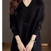 Sweater for Women Autumn Winter Thickened Pullover Warm Knitted Stretchy Long Sleeve Oversize Jumper Tops