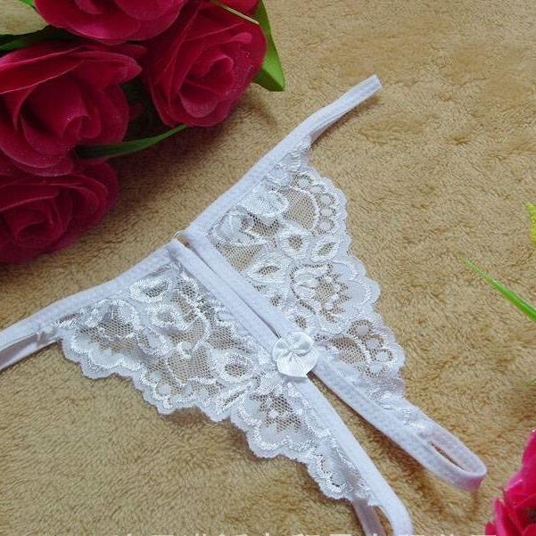Sex underwear open file free of temptation pure desire black lace women's underwear butterfly section open T thong