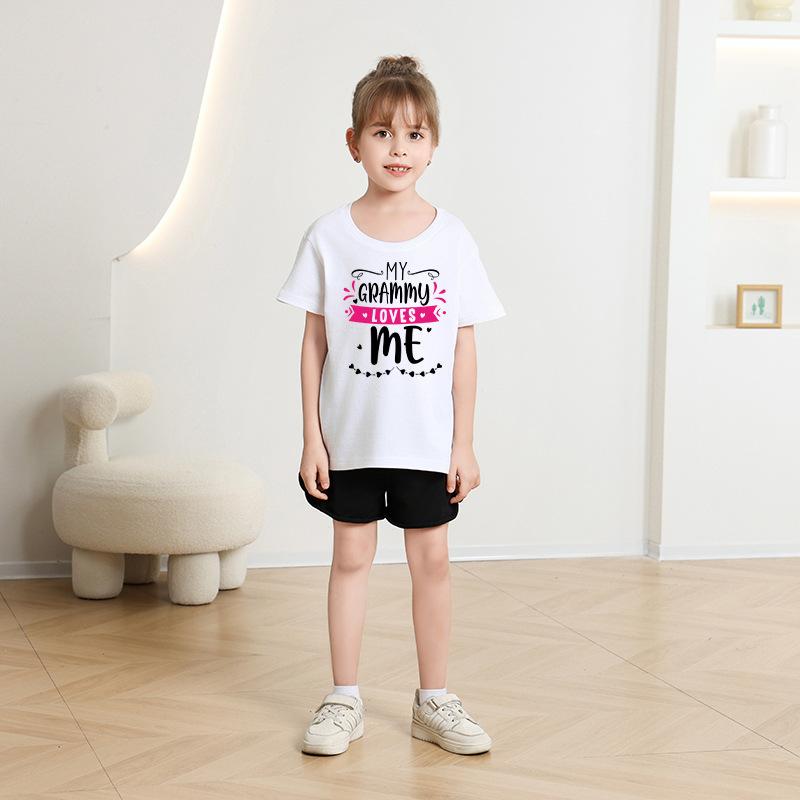 Children's Casual Short-sleeved T-shirt, Summer Girls' Loose T-shirt