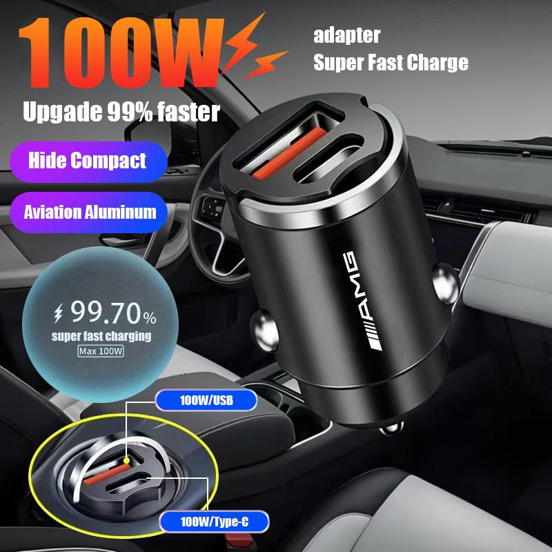 Car Charger USB Type-C Fast Charging Adapter Auto Accessories For Mercedes Benz AMG A B C E G CLA W211 W203 W204 W210 W124 C260