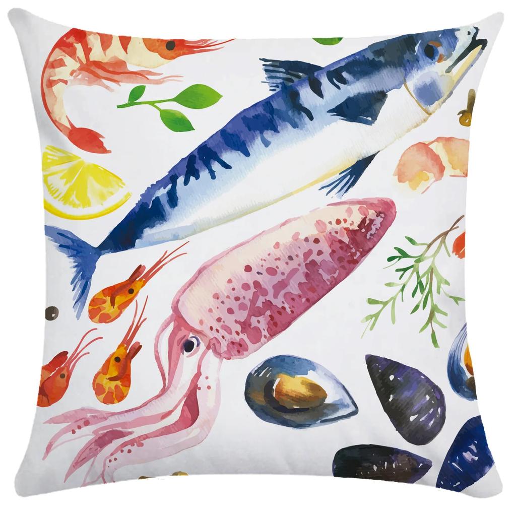 45x45 см морская звезда, ракушка, краб, рыба, наволочка для гостиной, диван, кресло, кровать, мягкая наволочка, украшение для дома
