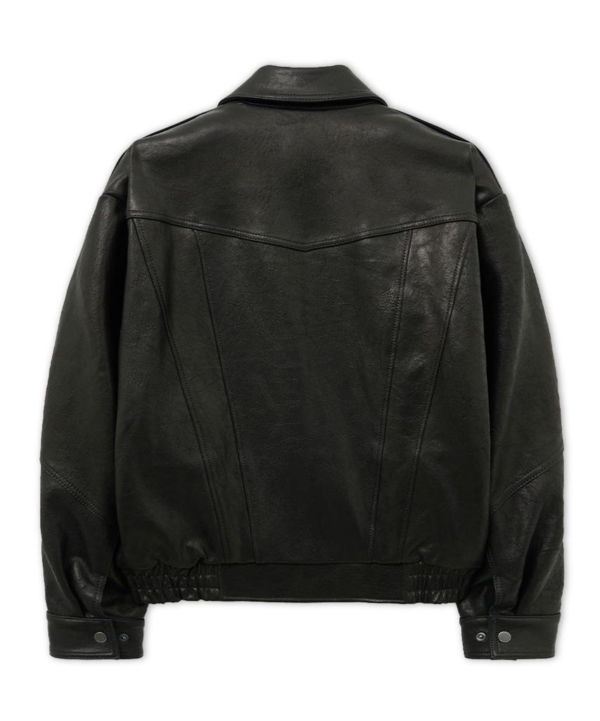 Ungimmick Shrunken Nappa Leather Rider Jacket (Black / Lambskin)