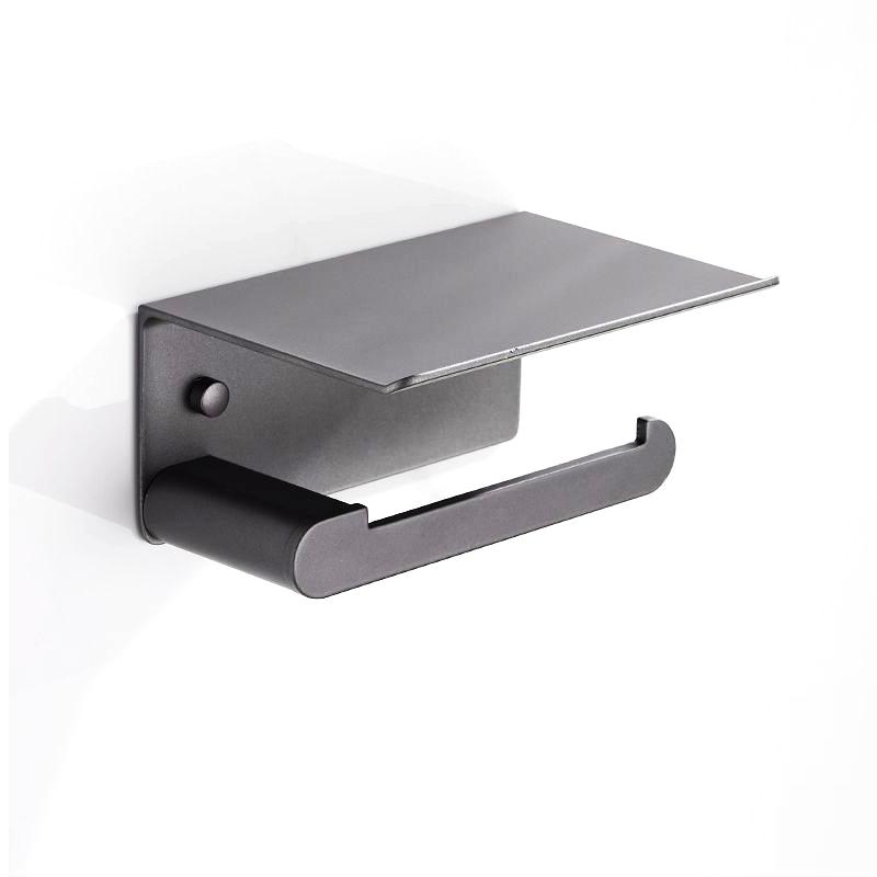 Держатель туалетной бумаги VGX с полкой для телефона, стойка для рулонов туалетной бумаги без проколов, настенное крепление, аксессуары, фурнитура, матовый черный, белый
