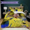 C Ronaldo Pattern Bedding uilt Set uilt Cover Pillowcase Home Decoration Birthday Gift (1 * duvet cover + 2 * pillowcase without core)