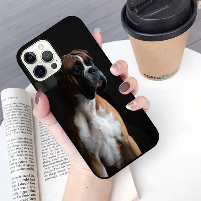 Осенний Милый Щенячий Чехол для Телефона с Боксером для iPhone 17 Air 16 16e 15 12 11 13 14 Pro Max Apple Plus Coque