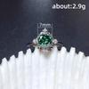 Huitan Modern Design Women's Wedding Rings with Green Cubic Zircon Fashion Elegant Finger Accessories for Party Gift New Jewelry